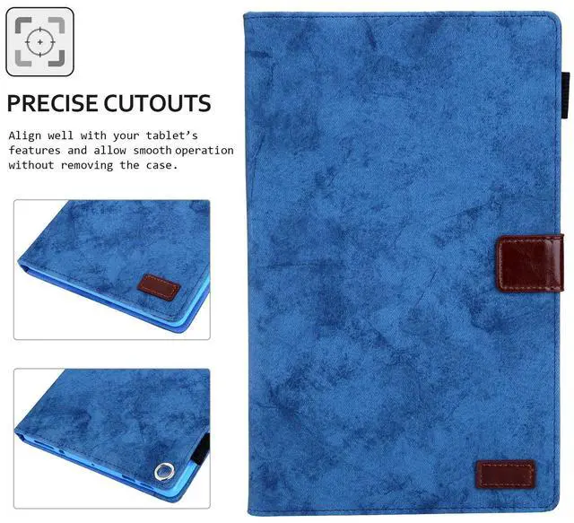 Alt view image 5 of 5 - Smart Case for Fire HD 8 (8th/7th/6th Generation-Old Model), Techcircle Soft PU Leather Magnetic Flip [Auto Wake Sleep] Wallet Cover for Kindle Fire HD 8-inch Tablet (2018/2017/2016 Release), Blue