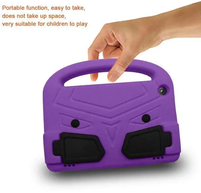 Alt view image 5 of 5 - Kids Case for Amazon Fire HD 8" Tablet 6th/7th/8th Generation (2016/2017/2018), Techcircle Child Proof EVA Foam Shockproof Handle Stand Carrying Case Cover, Purple