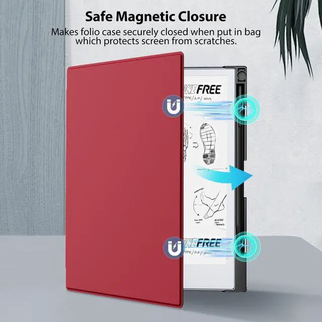 Alt view image 4 of 5 - TiMOVO Case Compatible for Remarkable 2 Tablet, Slim Lightweight Stand Hard Back Shell Protective Cover with Pen Holder Compatible with Remarkable 2 Paper Tablet 10.3" 2020 Released, Wine Red