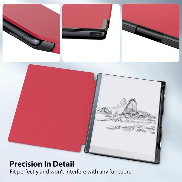 Alt view image 5 of 5 - TiMOVO Case Compatible for Remarkable 2 Tablet, Slim Lightweight Stand Hard Back Shell Protective Cover with Pen Holder Compatible with Remarkable 2 Paper Tablet 10.3" 2020 Released, Wine Red