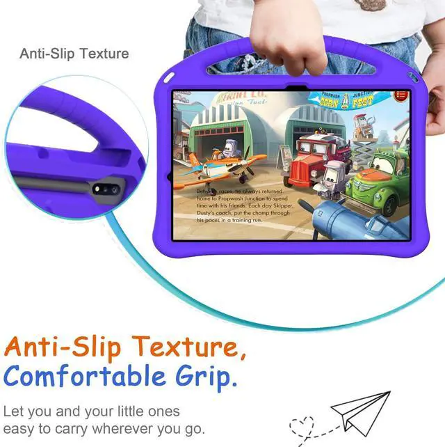 Alt view image 2 of 5 - Kids Case for Samsung Galaxy Tab S10+/S9+/S8+/S7 FE/S7+/S9 FE+ 12.4", Techcircle Light Weight Shock Proof EVA Foam Handle Rugged Stand Protective Case for Galaxy Tab S9 FE Plus/S10 Plus 2024, Purple
