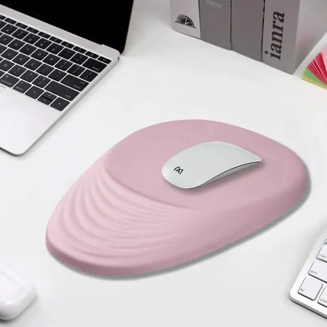 Alt view image 5 of 5 - Armanza Ergonomic Mouse Pad Wrist Rest, Pink Mouse Pads with Wrist Support, Memory Foam Massage Design & Non-Slip PU Base MousePads for Pain Relief, Desk, Office, Home, Women