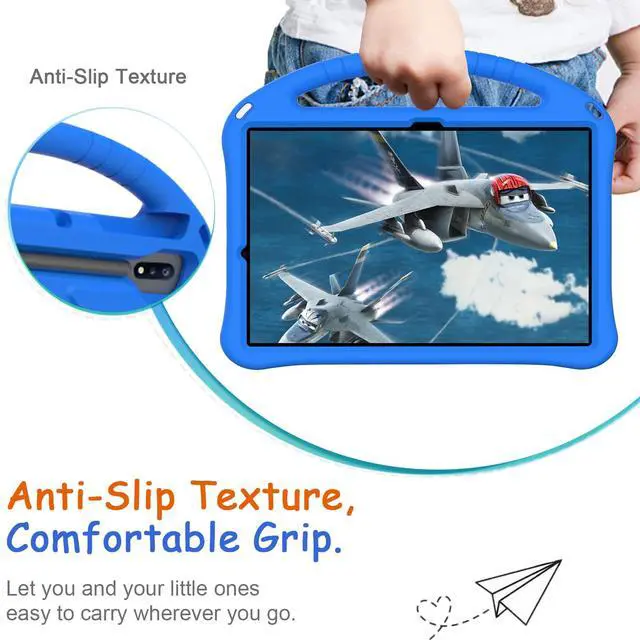 Alt view image 2 of 5 - Kids Case for Samsung Galaxy Tab S10+/S9+/S8+/S7 FE/S7+/S9 FE+ 12.4", Techcircle Light Weight Shock Proof EVA Foam Handle Rugged Stand Protective Case for Galaxy Tab S9 FE Plus/S10 Plus 2024, Blue