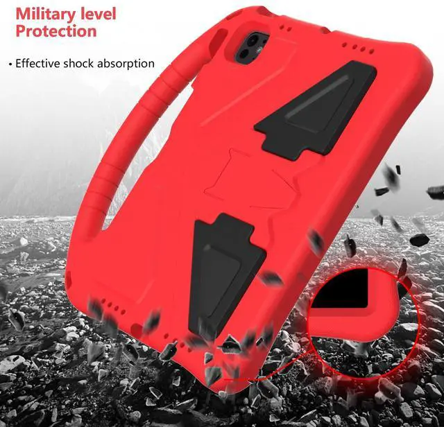 Alt view image 5 of 5 - Kids Case for iPad Pro 11-inch (M4) 2024, Air 11" 2024/2025 Case with Pencil Holder, Techcircle Lightweight Shockproof EVA Foam Handle Stand Anti-Slip Grip Rugged Cover, Red