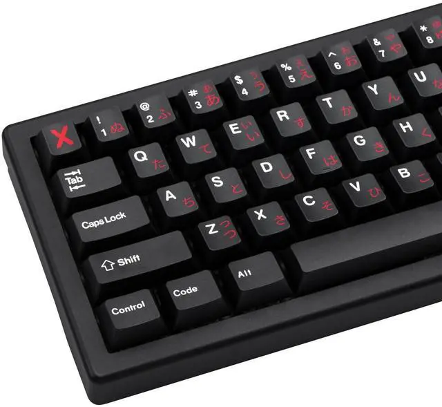 Main image of TIMSEKER 129 Keys Novelty Red and Black Japanese Keycap, PBT Cherry Profile Keycap Set, Keyboard Cap for 61/87/96/98/104/108 ANSI Layout Mechanical Gaming Keyboard
