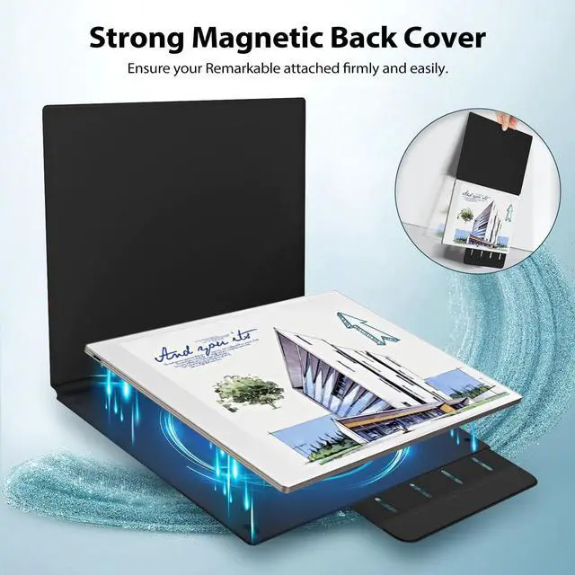 Alt view image 3 of 5 - TiMOVO Magnetic Case for Remarkable Paper Pro 11.8 Inch 2024, Lightweight Book Folio Cover with Buckle Pen Clasp for Remarkable Paper Pro Color Tablet, Support Auto Wake/Sleep, Black
