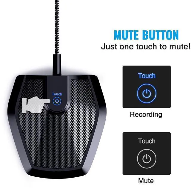 Alt view image 5 of 5 - TONOR Conference USB Microphone, Omnidirectional Condenser PC Mic for Video Conference, Recording, Skype, Online Class, Court Reporter, Plug & Play Compatible with Mac OS X Windows PC Compute, G11
