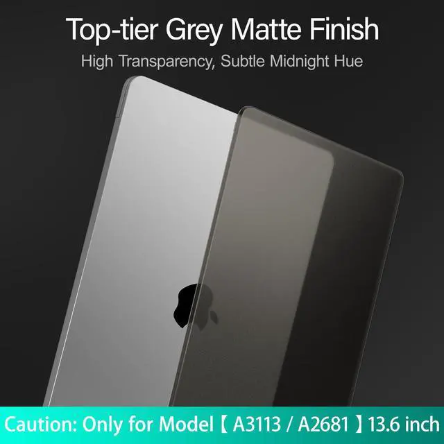 Alt view image 3 of 5 - Tuiklol for 2025 2024 2022 MacBook Air 13.6 inch Case M4 A3240 M3 A3113 M2 A2681,Protective Bracket Hard Shell Cover for M3 MacBook Air 13.6'' Liquid Retina Display with Touch ID, Gary