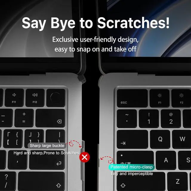 Alt view image 5 of 5 - Tuiklol for 2025 2024 2022 MacBook Air 13.6 inch Case M4 A3240 M3 A3113 M2 A2681,Protective Bracket Hard Shell Cover for M3 MacBook Air 13.6'' Liquid Retina Display with Touch ID, Gary