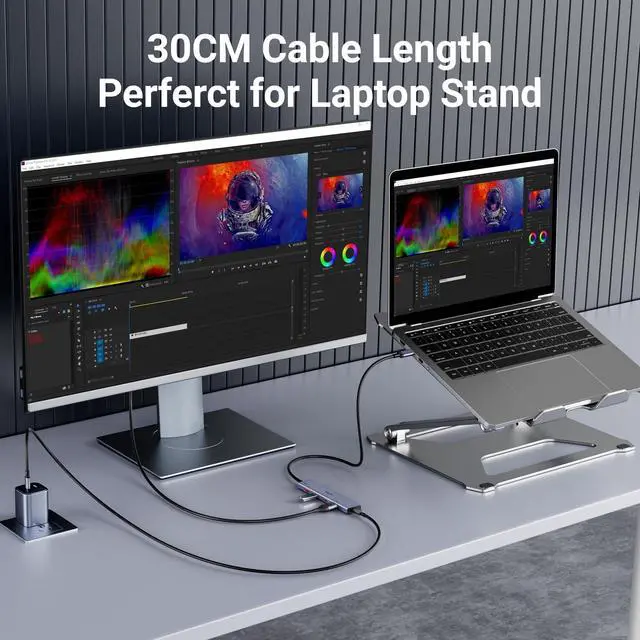 Alt view image 4 of 5 - USB C HUB 10Gbps, TSUPY USB HUB with 4K 60Hz HDMI, 3* USB 3.2 A Ports, 100W Power Delivery USB Port, Multi USB C Splitter Adapter HUB for MacBook Air/Pro, iPad Air/Pro, iMac, Tablet,Phone