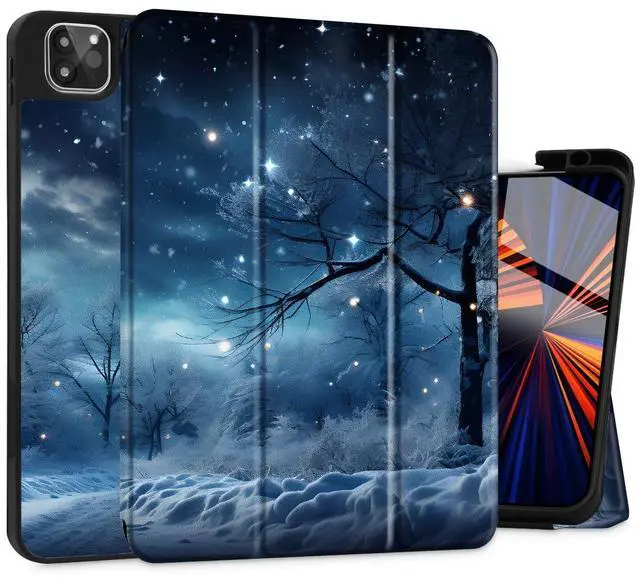 Main image of Tuiklol for iPad Pro 13 inch 2025 2024 Release M5/M4 Chip - Built in Pencil Holder Ultra Retina Slim Protective Stand Back Cover with Smart Trifold Stand Auto Wake/Sleep, Snownight