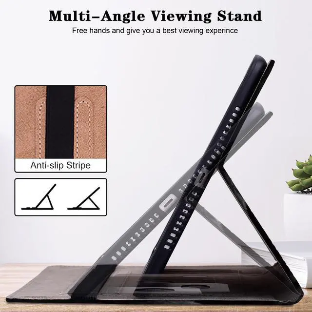 Alt view image 3 of 5 - TUOLISG Case for 7" Kindle Paperwhite 12th Generation 2025/2024 & Kindle Colorsoft Signature Edition, Multi-Angle Viewing PU Leather Case with Card Slot for Kindle Paperwhite 2025 - Black Tiger