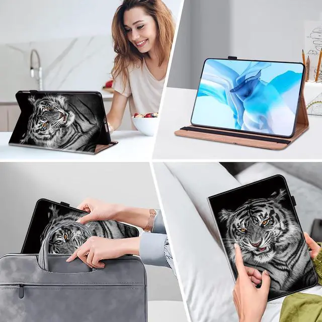 Alt view image 5 of 5 - TUOLISG Case for 7" Kindle Paperwhite 12th Generation 2025/2024 & Kindle Colorsoft Signature Edition, Multi-Angle Viewing PU Leather Case with Card Slot for Kindle Paperwhite 2025 - Black Tiger