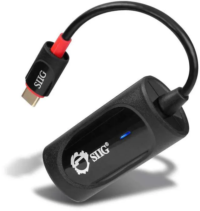 Alt view image 3 of 5 - SIIG USB Type C to Gigabit Ethernet Adapter - 10/100/1000 Mbps LAN adapter for Windows and Mac Systems, Thunderbolt 3 (Black)