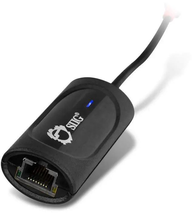 Alt view image 4 of 5 - SIIG USB Type C to Gigabit Ethernet Adapter - 10/100/1000 Mbps LAN adapter for Windows and Mac Systems, Thunderbolt 3 (Black)