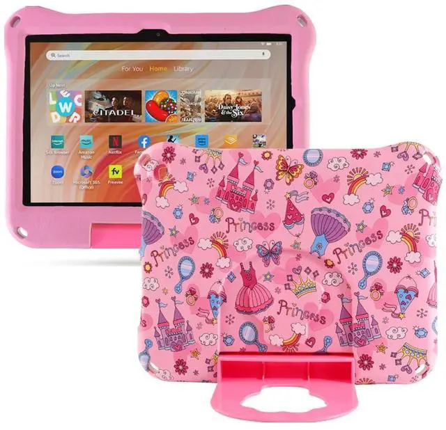 Main image of Simicoo Kindle Fire HD 10 Tablet Case for Kids Boy Girl Princess Light EVA Foam Shockproof Kids Case with Stand Handle Kid-Proof for Fire HD 10 10.1 11th 13th Gen 2021 2023 Kid Pink