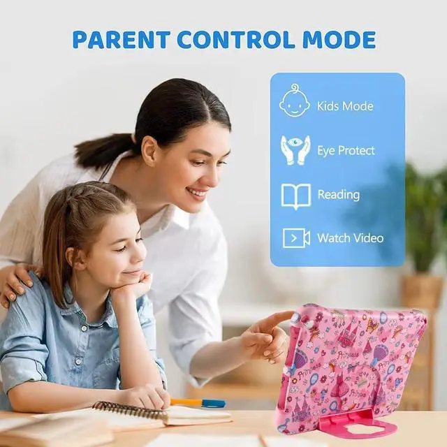 Alt view image 5 of 5 - Simicoo Kindle Fire HD 10 Tablet Case for Kids Boy Girl Princess Light EVA Foam Shockproof Kids Case with Stand Handle Kid-Proof for Fire HD 10 10.1 11th 13th Gen 2021 2023 Kid Pink