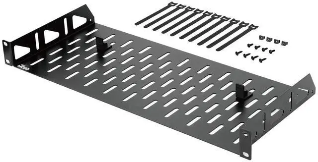 Main image of Tecmojo 1U Rack Shelf,19 inch Rack Shelf 8 inch Depth,Rack Mount Shelf with Anti-Slip Stops,Server Rack Shelf and Network Shelf for 19 in Equipments, 55lbs Capacity of Vented 1U Shelf,Black,No Lip