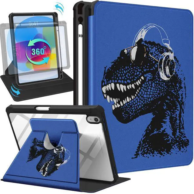 Main image of Uppuppy for iPad A16 Case - for iPad 10th Generation Case 10.9 Inch Kids Boys Cute Women Girls Cartoon Kawaii Cool Blue Unique Men Rotating Stand Folio Tablet Cover for Apple 10/11 2025