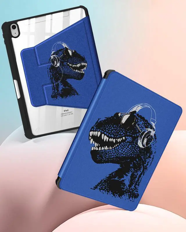 Alt view image 4 of 5 - Uppuppy for iPad A16 Case - for iPad 10th Generation Case 10.9 Inch Kids Boys Cute Women Girls Cartoon Kawaii Cool Blue Unique Men Rotating Stand Folio Tablet Cover for Apple 10/11 2025