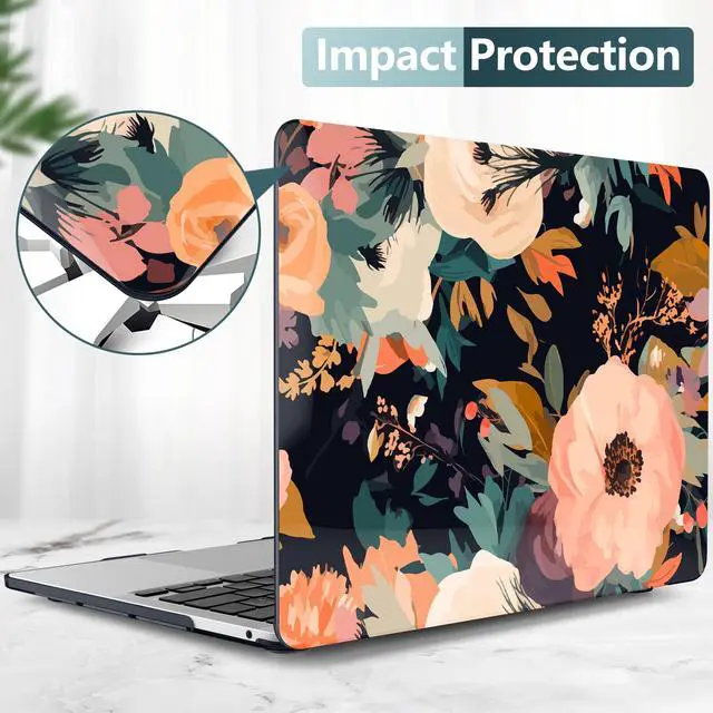 Alt view image 4 of 5 - TWOLSKOO Compatible with MacBook Pro 13 inch Case 2023-2016 A2338 M2/M1 A2251 A2289 A2159 A1989 A1706, Plastic Hard Shell Cover & Keyboard Skin & Screen Protector, Bright Abstract Flowers