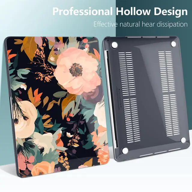 Alt view image 5 of 5 - TWOLSKOO Compatible with MacBook Pro 13 inch Case 2023-2016 A2338 M2/M1 A2251 A2289 A2159 A1989 A1706, Plastic Hard Shell Cover & Keyboard Skin & Screen Protector, Bright Abstract Flowers