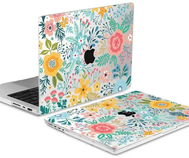 Alt view image 5 of 5 - TWOLSKOO for MacBook Pro 16 Inch Case 2023 2022 2021 Release M2 A2780 M1 A2485 M1 Pro/Max, Hard Shell Case & Keyboard Cover & Screen Protector for Mac Pro 16" with Touch ID, Abstract Flower