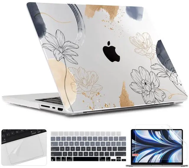 Main image of TWOLSKOO Compatible with MacBook Pro 16 inch Case M4 A3403 A3186 M3 A2991 M2 A2780 M1 A2485 (2024-2021) Pro/Max Chip, Plastic Hard Shell & Keyboard Cover & Trackpad Film, Florals X450