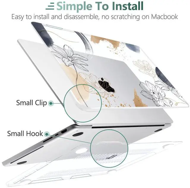 Alt view image 4 of 5 - TWOLSKOO Compatible with MacBook Pro 16 inch Case M4 A3403 A3186 M3 A2991 M2 A2780 M1 A2485 (2024-2021) Pro/Max Chip, Plastic Hard Shell & Keyboard Cover & Trackpad Film, Florals X450