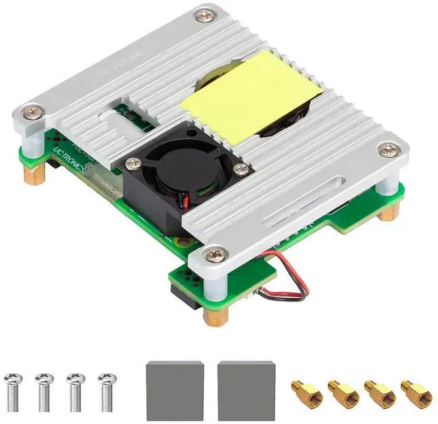 Main image of Uctronics for Raspberry Pi 5 PoE Hat, 5V 4.5A Power Over Ethernet for Raspberry Pi 4B, 3B+, Support IEEE 802.3af or 802.3at PoE Standard with Active Cooling Fan