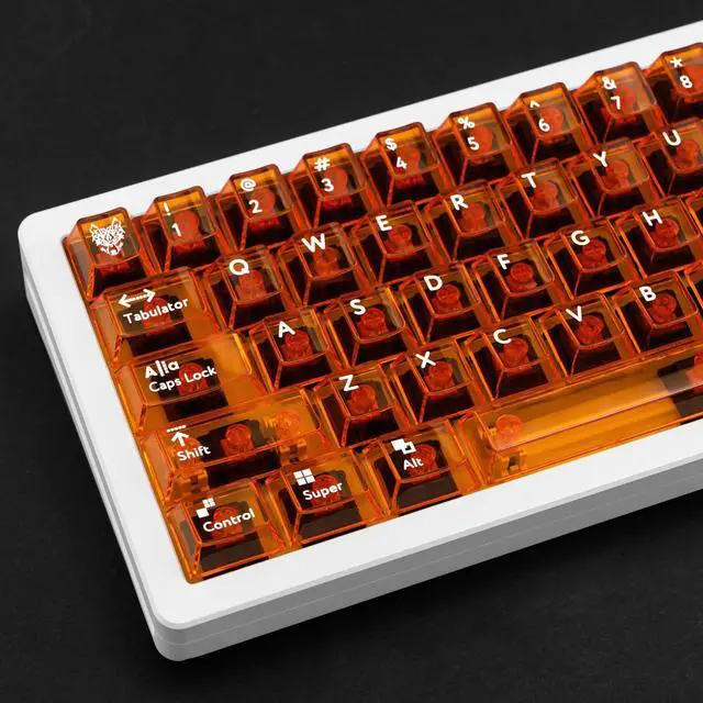 Alt view image 3 of 5 - TIMSEKER Crystal Orange Keycaps Backlit, Clear Keycap 114 Key Cool Translucent Keycaps, PC Material Cherry Profile Key Caps for ANSI RGB Mechanical Gaming Keyboard, Cherry Mx Custom Key Caps Set