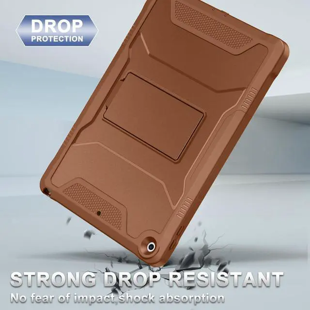 Alt view image 5 of 5 - Soke Case for iPad 9th/8th/7th Generation 10.2-Inch (2021/2020/2019 Release), with Built-in Screen Protector and Kickstand, Rugged Full Body Protective Cover for Apple iPad 10.2 Inch - Light Brown