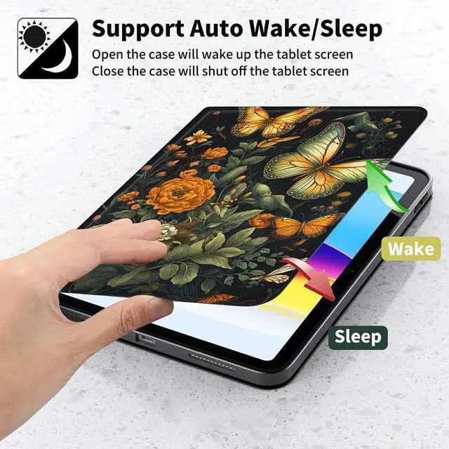 Alt view image 3 of 5 - TSNJTBDL for Kindle Paperwhite Case 11th Generation 2021 and Signature Edition Case 6.8 inch Butterfly Flowers Pattern PU Leather Adjustable Stand Cover with Auto Wake/Sleep