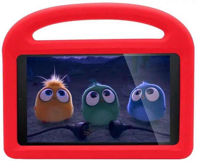 Alt view image 3 of 5 - Kids Case for  Kindle Fire HD 8 Tablet Kids Case 8th/ 7th/ 6th Generation (2018/2017/2016) 8 inch with Handle/Kickstand, UUcovers Stand Lightweight Shockproof EVA Foam Girls Boys Cover, Red