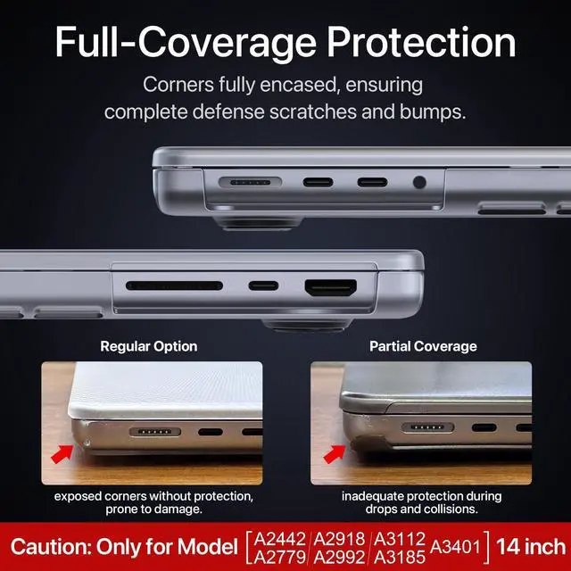 Alt view image 2 of 5 - Soonjet for MacBook Pro 14 inch Case 2024-2021 M4 M3 M2 M1 Pro/Max [Same as Bare-MacBook] Clear Matte Cover Protective Hard Shell Laptop - Frosted Clear