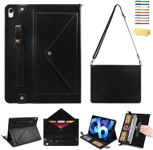 Main image of UUcovers Crossbody Handbag Case for iPad mini 7 (A17 Pro) 2024/iPad Mini 6 Case 2021 with Pencil Holder/Shoulder Strap/Hand Strap/Pocket Stand Cover for iPad mini 7th/6th Generation 8.3 inch, Black