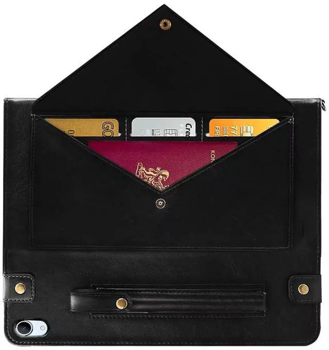 Alt view image 3 of 5 - UUcovers Crossbody Handbag Case for iPad mini 7 (A17 Pro) 2024/iPad Mini 6 Case 2021 with Pencil Holder/Shoulder Strap/Hand Strap/Pocket Stand Cover for iPad mini 7th/6th Generation 8.3 inch, Black