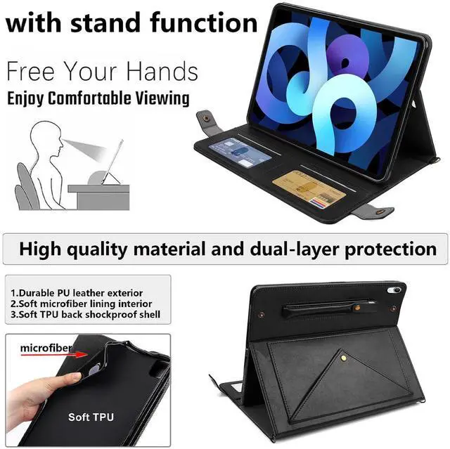 Alt view image 5 of 5 - UUcovers Crossbody Handbag Case for iPad mini 7 (A17 Pro) 2024/iPad Mini 6 Case 2021 with Pencil Holder/Shoulder Strap/Hand Strap/Pocket Stand Cover for iPad mini 7th/6th Generation 8.3 inch, Black