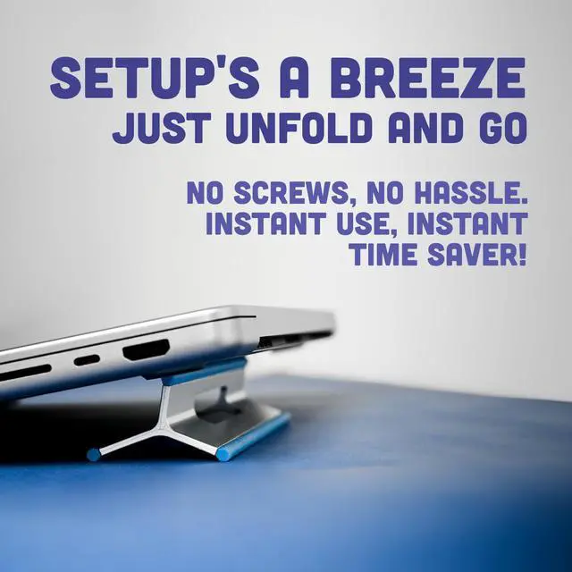 Alt view image 5 of 5 - Steepy (2 Pack) - Portable Electronic Device Stand - Lightweight Laptop Stand for Laptops, Smartphones, Tablets, Projectors - Recycled Plastic - Posture Perfection - Cooling Ventilation - Blue Ocean