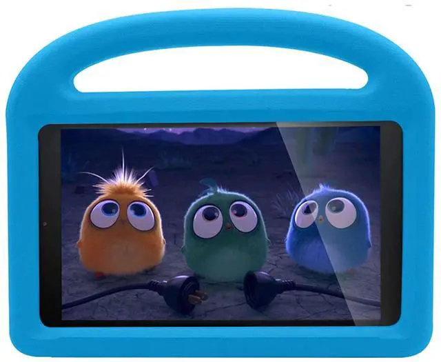 Alt view image 3 of 5 - Kids Case for  Kindle Fire HD 8 Tablet Kids Case 8th/ 7th/ 6th Generation (2018/2017/2016) 8 inch with Handle/Kickstand, UUcovers Stand Lightweight Shockproof EVA Foam Girls Boys Cover, Blue