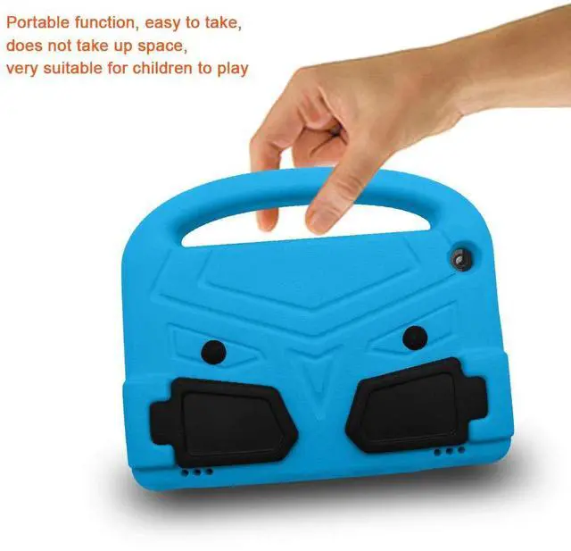 Alt view image 4 of 5 - Kids Case for  Kindle Fire HD 8 Tablet Kids Case 8th/ 7th/ 6th Generation (2018/2017/2016) 8 inch with Handle/Kickstand, UUcovers Stand Lightweight Shockproof EVA Foam Girls Boys Cover, Blue