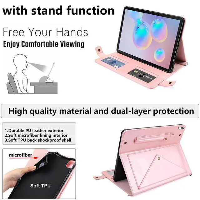 Alt view image 4 of 4 - UUcovers Crossbody Handbag Case for iPad Mini 7 (A17 Pro) 2024/iPad Mini 6 Case 2021 with Pencil Holder/Shoulder Strap/Hand Strap/Pocket Stand Wallet Cover for iPad Mini 7th/6th Gen 8.3 inch, Rosegold