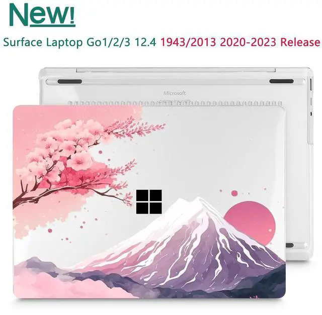 Alt view image 4 of 5 - Tuiklol Case for 12.4 Inch Microsoft Surface Laptop Go 3/2 / 1 2023-2020 Releases, Plastic Hard Shell Case with Screen Protector and Keyborad Cover +Dust Plugs Model 2013/1943,Mountain and Tree