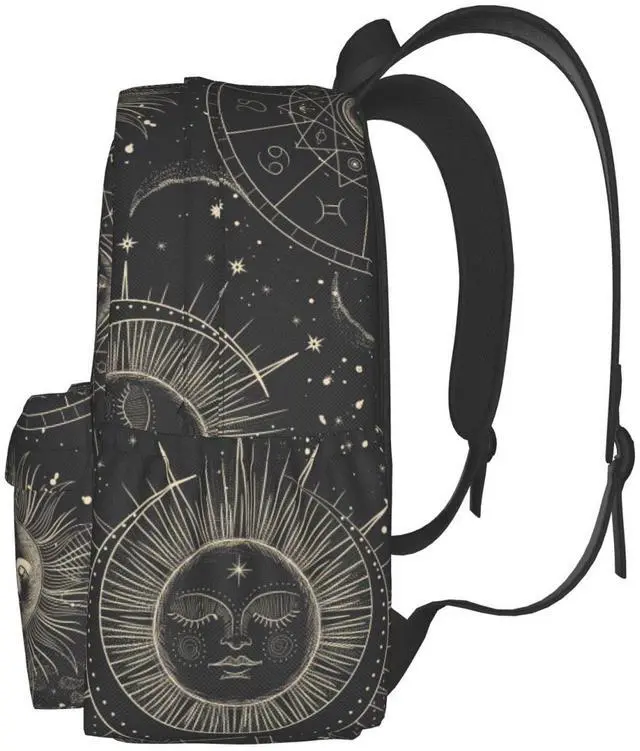 Alt view image 2 of 5 - Sun Moon Backpack Book Bags Lightweight Casual Laptop Backpacks Travel Daypack For Man Woman