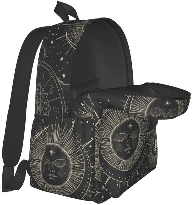 Alt view image 4 of 5 - Sun Moon Backpack Book Bags Lightweight Casual Laptop Backpacks Travel Daypack For Man Woman