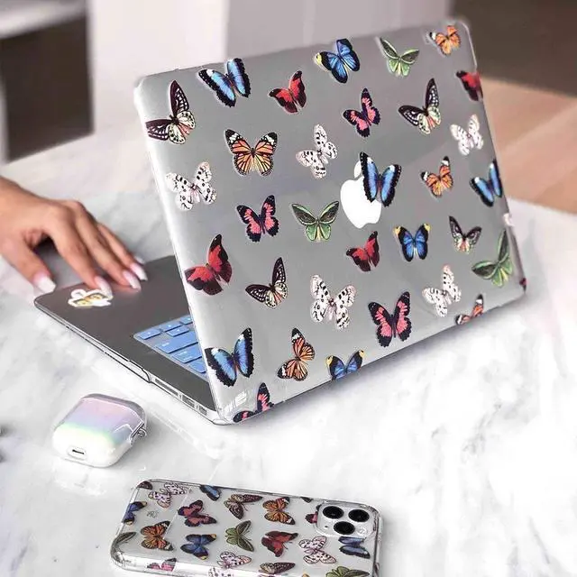 Alt view image 3 of 5 - Velvet Caviar MacBook Air 13 inch Case Butterfly - Fits Model A2179 - Cute Clear Protective Hard Cases with Keyboard Cover