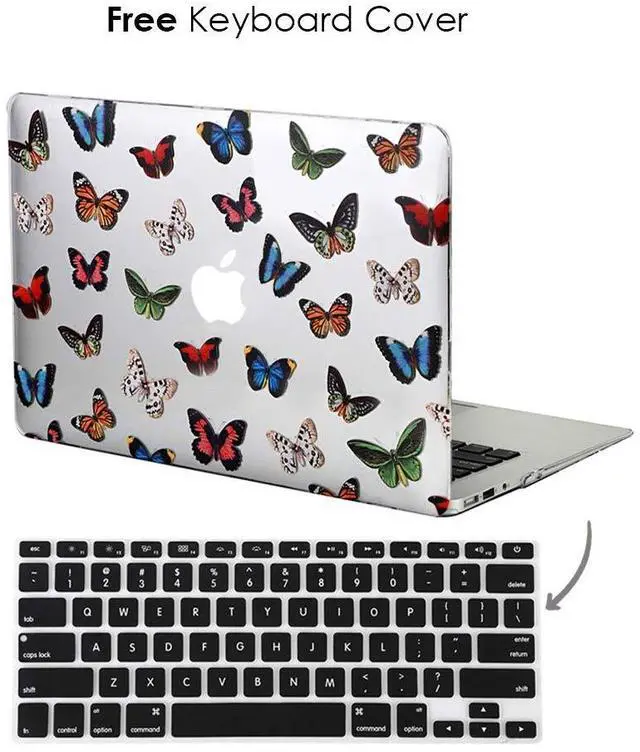 Alt view image 5 of 5 - Velvet Caviar MacBook Air 13 inch Case Butterfly - Fits Model A2179 - Cute Clear Protective Hard Cases with Keyboard Cover