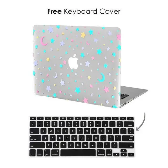 Alt view image 5 of 5 - Velvet Caviar MacBook Air 13 inch Case Stars & Moon - Fits Model A2179 - Cute Clear Protective Hard Cases with Design & Keyboard Cover - Astrology Galaxy Star Moons