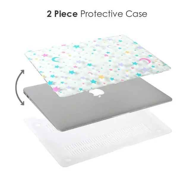 Alt view image 4 of 5 - Velvet Caviar MacBook Air 13 inch Case Stars & Moon - Fits Model A2179 - Cute Clear Protective Hard Cases with Design & Keyboard Cover - Astrology Galaxy Star Moons
