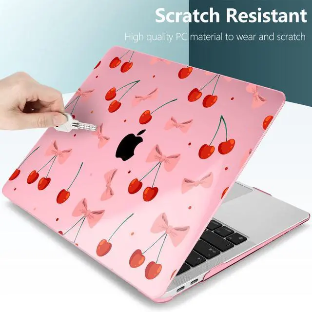 Alt view image 3 of 5 - TWOLSKOO for MacBook Air 13.3 inch Case 2021 2020 2019 2018 Release M1 A2337 A2179 A1932 with Touch ID, Plastic Hard Shell Case & Keyboard Cover & Type C Adapter, Cute Cherry